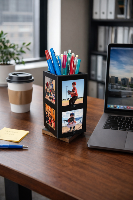 Magnetic Swivel Pen Cup - black